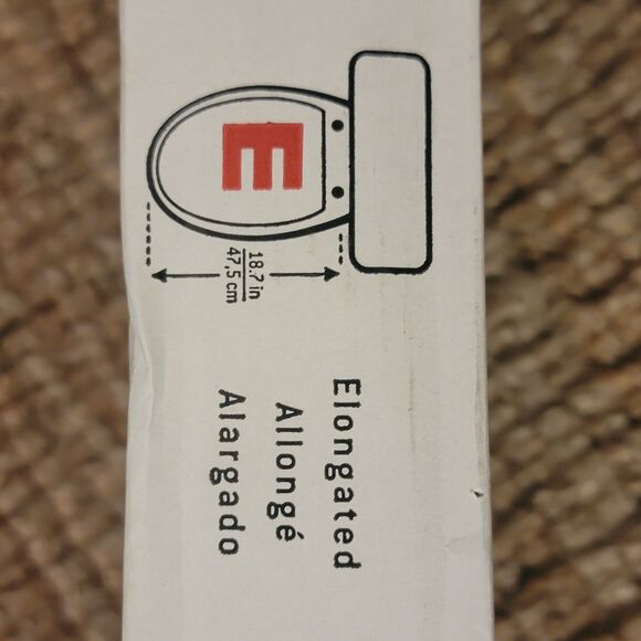 New, Smooth Close White Toilet Seat E Elongated 18.7" AquaSource Easy Install - Picture 4 of 16